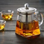 Thire en verre transparent rsistant a la chaleur de 350ml, infuseur a caf, feuille de th, pot a ...