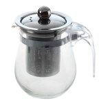 Thire en verre transparent rsistant a la chaleur, infuseur en acier inoxydable, thire a fleurs, ...