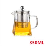Th�i�re en verre transparent r�sistant a la chaleur, avec infuseur, filtre, caf�, th�, feuille, pot a ...