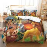 The lion king parure de lit housse de couette en microfibre douce avec sens d'impression d pour enfants, ...