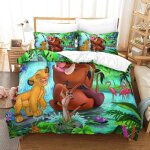 The lion king parure de lit housse de couette en microfibre douce avec sens d'impression d pour enfants, ...