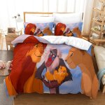 The lion king parure de lit housse de couette en microfibre douce avec sens d'impression d pour enfants, ...