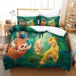 The lion king parure de lit motif cartoon d, en microfibre douce parure de lit avec housse de couette ...