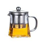 Th�i�re carr�e en verre r�sistant a la chaleur filtre en acier inoxydable th� parfum� th� noir epaissi ...