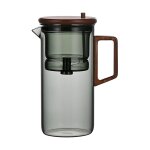 Thire avec infuseur 550 / 750 ml, thire en verre borosilicate avec poigne en bois, technologie de ...
