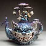 Thire en rsine faite a la main, statue de chat diable, poisson oiseau, dcoration crative de bureau ...