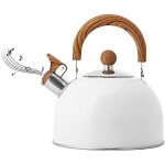 Thire sifflante en acier inoxydable de 2, 5 litres - blanche