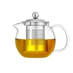 Thire en verre borosilicate de qualit suprieure avec infuseur et couvercle en acier inoxydable - ...