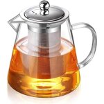 Thire en verre, thire, thire en verre borosilicate transparent, avec infuseur, pour fleurs et feuilles ...