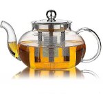 Thire en verre avec couvercle et infuseur amovibles en acier inoxydable, 33 onces