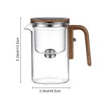 Thire en verre de sparation d'eau avec poigne en bois 520 / 720 ml thire a filtre a infuseur en ...