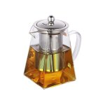 Th�i�re en verre transparent de 750 ml avec filtre amovible en acier inoxydable