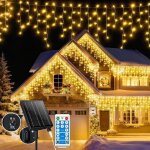 Tiandirenhe rideau lumineux ext�rieur no�l, solaire & rechargeable, 30m 660 led ip65, 8 modes, minuterie ...
