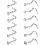 Tianyi - 18g piercing nez anneaux de nez vis de nez goujons argent diamant piercing de nez bijoux nez ... Tianyi - 18g piercing nez anneaux de nez vis de nez goujons argent diamant piercing de nez bijoux nez ...