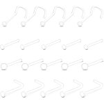 Tianyi - 20pcs anneaux de nez chirurgical - clair anneaux de nez reteneur de goujon, anneaux de nez en ...