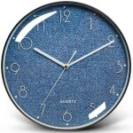 Tianyi - 25cm horloge murale ronde, horloge murale rtro silencieuse et sans coutil fonctionnant pour ...