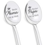 Tianyi - 2pcs cuillere a cafe en acier inoxydable, cadeau pere mere, cadeau papa et mama, cadeau fete ... Tianyi - 2pcs cuillere a cafe en acier inoxydable, cadeau pere mere, cadeau papa et mama, cadeau fete ...