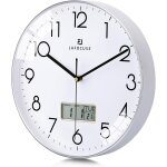 Tianyi - 30cm horloge murale calendrier lcd avec date thermomtre, moderne silencieuse pendule murale ...