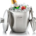 Tianyi - 3l seau a glace isolé, seau a champagne, seau a glaçons en acier inoxydable avec couvercle, ... Tianyi - 3l seau a glace isolé, seau a champagne, seau a glaçons en acier inoxydable avec couvercle, ...