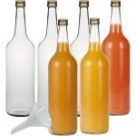 Tianyi - lot de 6 bouteilles de liqueur en verre 1000 ml + 1 entonnoir Tianyi - lot de 6 bouteilles de liqueur en verre 1000 ml + 1 entonnoir
