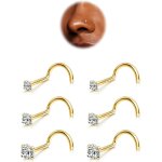 Tianyi - 6pcs piercing nez - anneaux de nez en tire - bouchon acier chirurgical 316l 18g / 20g / 22g ... Tianyi - 6pcs piercing nez - anneaux de nez en tire - bouchon acier chirurgical 316l 18g / 20g / 22g ...