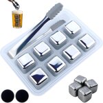 Tianyi - lot de 8 glaons rutilisables en acier inoxydable - avec pince - pour vin, jus de boisson - ...