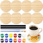 Tianyi - 8 pices dessous de verre bois rond, sous verre bois ronds 10cm, dessous de verre en bois brut ...