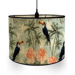 Tianyi - abat - jour en bambou classique imprim animal et vgtal tambour abat - jour, remplacement ...