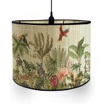 Tianyi - abat - jour en bambou classique imprim animal et vgtal tambour abat - jour, remplacement ...