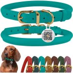 Tianyi - collier en cuir roul pour chien avec etiquette d'identification qr colliers ronds souples ajustables ...