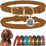 Tianyi - collier en cuir roul pour chien avec etiquette d'identification qr colliers ronds souples ajustables ...