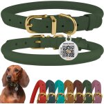 Tianyi - collier en cuir roul pour chien avec etiquette d'identification qr colliers ronds souples ajustables ...