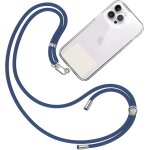 Tianyi - cordon collier laniere portable [bleu fonc] avec patch de fixation [blanc ice] et sangle de ...