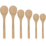 Tianyi - cuillere en bois set de 6, cuillere a cafe en bois naturel petite cuillere en bois cuillere ...