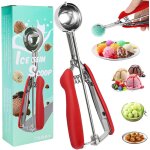 Tianyi - cuillère a glace 4cm, acier inoxydable 304 cuillere glace boule, avec gâchette et poignée confortable ... Tianyi - cuillère a glace 4cm, acier inoxydable 304 cuillere glace boule, avec gâchette et poignée confortable ...