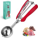 Tianyi - cuillre a glace en acier inoxydable 304 avec dclencheur (23 x 5 cm), cuillre a glace, polie, ...
