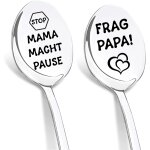 Tianyi - dikarya lot de 2 cuillères a café avec gravure « stop mama macht pause frag papa! cuillère a ... Tianyi - dikarya lot de 2 cuillères a café avec gravure « stop mama macht pause frag papa! cuillère a ...