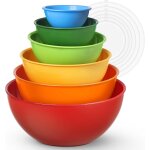 Tianyi - ensemble de 12 bols mlangeurs colors en plastique avec couvercles, 6 bols de prparation et ...
