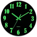 Tianyi - horloge murale lumineuse de 30, 5 cm, horloge murale silencieuse sans tic - tac, horloge ronde ...