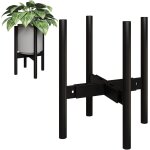Tianyi - jardinière réglable pour intérieur et extérieur avec pied en bois (noir) Tianyi - jardinière réglable pour intérieur et extérieur avec pied en bois (noir)