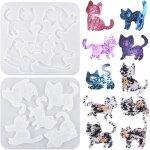Tianyi - moule en rsine epoxy pour chat en forme de chat, verre, silicone pour travaux manuels, pendentif, ...