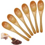 Tianyi - petite cuillre en bois 6 pcs, cuillre a caf en bois naturel cuillre a caf en bois artisanal ...