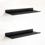 Tianyi - petite etagere murale noir flottante lot 2 tablette murale 35 cm fixation invisible etagere ...