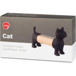Tianyi - porte cure - dents & salire et poivrire cat couleur : noir en forme de chat acrylique / plastique ...