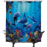 Tianyi - rideau de douche - nature dauphin mer poissons d'aquarium corail - 180 x 200 cm - anti moisissure ... Tianyi - rideau de douche - nature dauphin mer poissons d'aquarium corail - 180 x 200 cm - anti moisissure ...