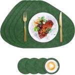 Tianyi - sets de 4 table lavable rond, set de table et dessous de verre, set couverts de table, cuir ...