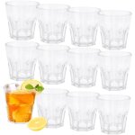 Tianyi - verre a eau en acrylique rutilisables, multicolore de 160 ml (12pcstransparent)