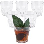 Tianyi - verre a eau en acrylique rutilisables, multicolore de 160 ml (6pcstransparent)