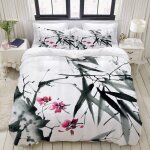 Tiges de bambou naturel japonais fleurs de cerisier impression d'inspiration populaire japonaiseparure ...