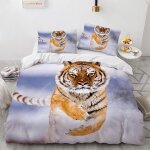 Tigre animal housse de couette x cm polyester coton parure de lit doux confortable housse couette x avec ...
